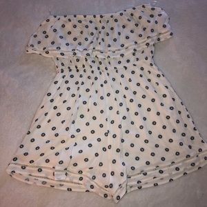 CottonOn Navy and White Pattern Strapless Romper